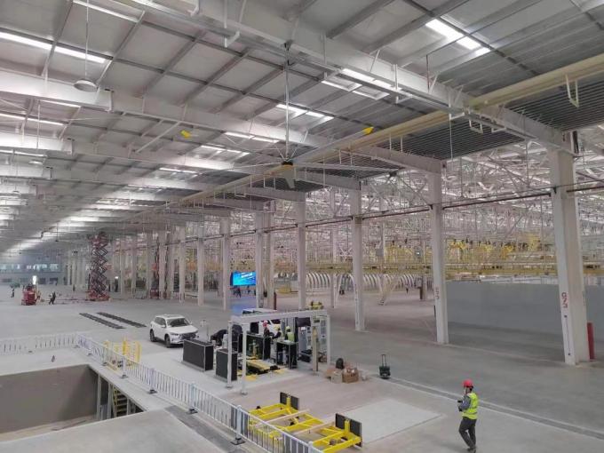 5 Blade Pmsm Motor HVls Industrial Ceiling Fan In New Energy Ô tô Byd Nhà máy 8