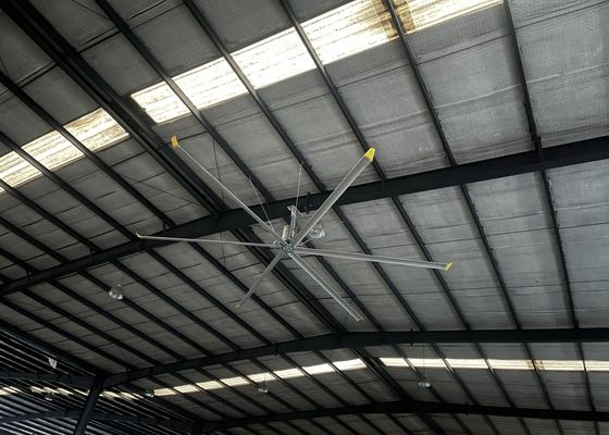 Giá tốt. Nhựa nhôm Blade Công nghiệp HVLS Ống quạt trần cho nhà kho nông nghiệp Khói Pmsm Ống quạt máy trực tuyến