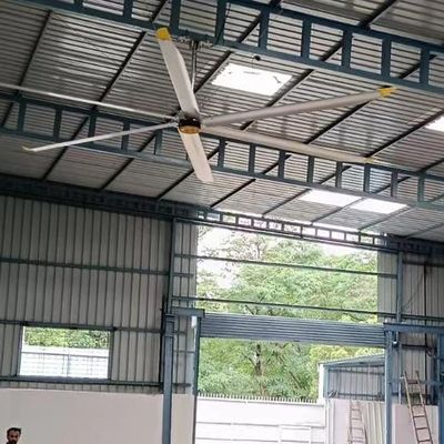 Giá tốt. 5.0m 16FT Permanent Magnet Synchronous Motor Giant Warehouse Ceiling Fan Sliver Grey ODM Hỗ trợ tùy chỉnh trực tuyến