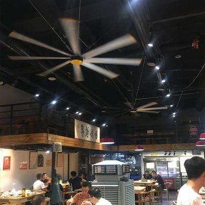 2.4m 8FT Fan HVLS không chải cho nhà kho và các địa điểm thương mại Bảo trì miễn phí